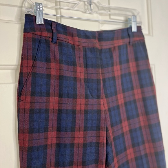 Velvet by Graham Spencer Cropped Plaid Trouser 4 Blue Res - Picture 4 of 15